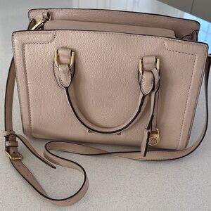 Michael Kors Tan Leather Satchel with Gold Accents